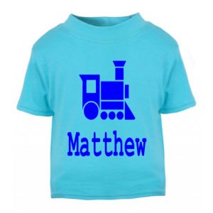 Train Silhouette Any Name Childrens Printed T-Shirt