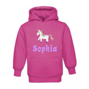 Unicorn Any Name Childrens Hoodie