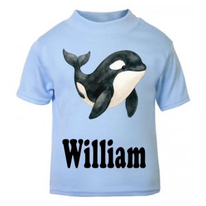 Killer Whale Any Name Childrens Printed T-Shirt