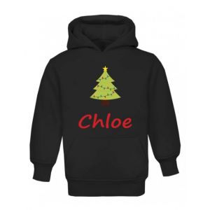 Christmas Tree Any Name Childrens Hoodie