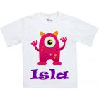 Pink Monster Any Name Childrens T-Shirt