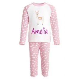 Personalised Llama Any Name Printed Kids Children s Pyjamas PJ s