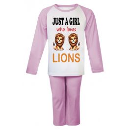 Just a Boy Girl who loves LIONS Childrens Pyjamas