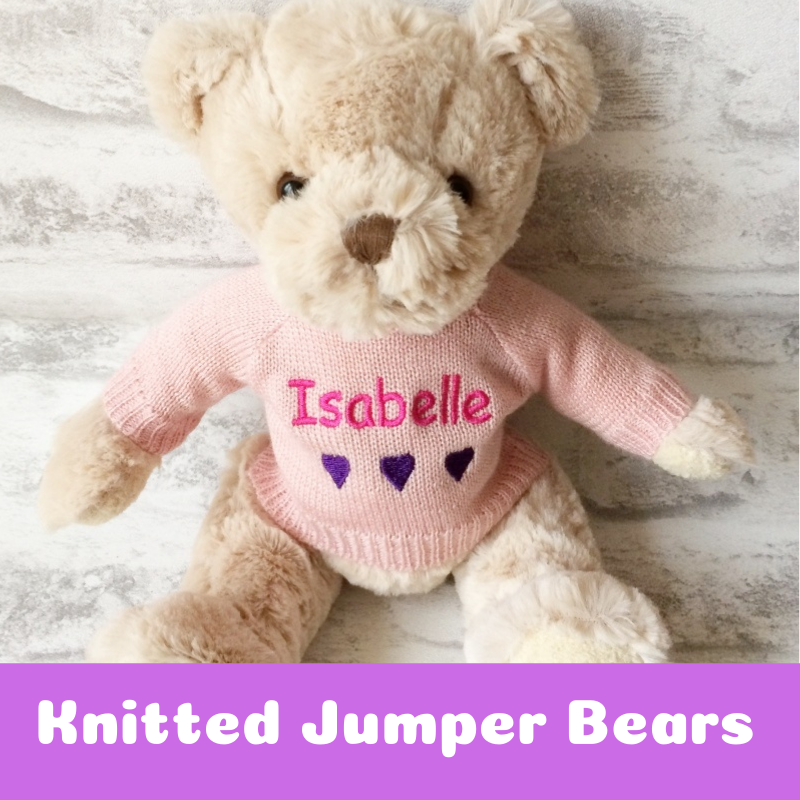 Personalised Knitted Jumper Teddy Bears